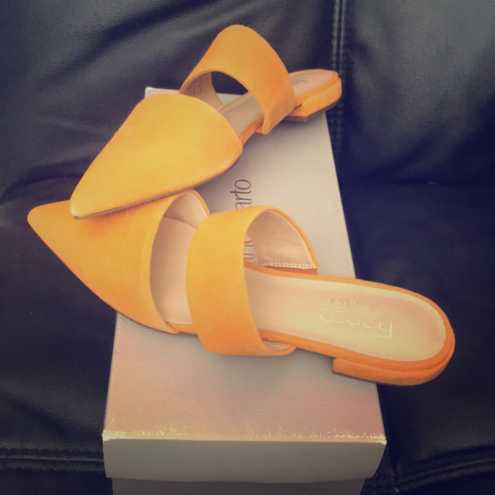 Franco Sarto Mustard Almond toe Clifton Mule